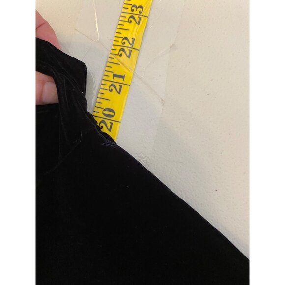 Molly Malloy Black Velvet Cheongsam-Style Dress Short Sleeve Elegant Size 12 - Picture 8 of 10
